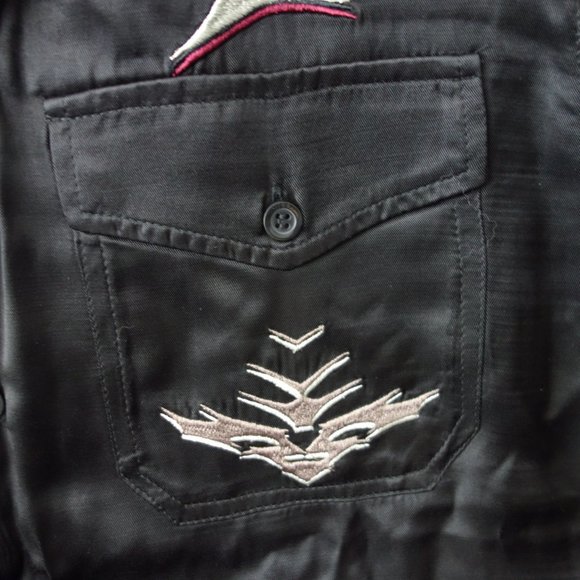 Diesel 100% Rayon-Viscose Casual Button Down Short Sleeve Black Shirt Size S - Picture 3 of 14